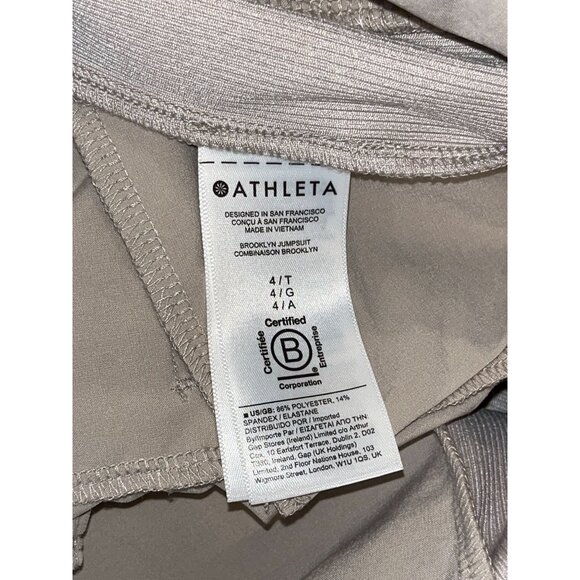 Athleta Brooklyn Jumpsuit, Cream, Size 4 tall - Picture 10 of 10